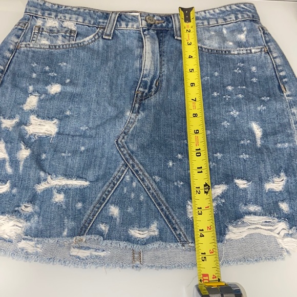 Flying Monkey Distressed Denim Mini Skirt - Picture 4 of 9